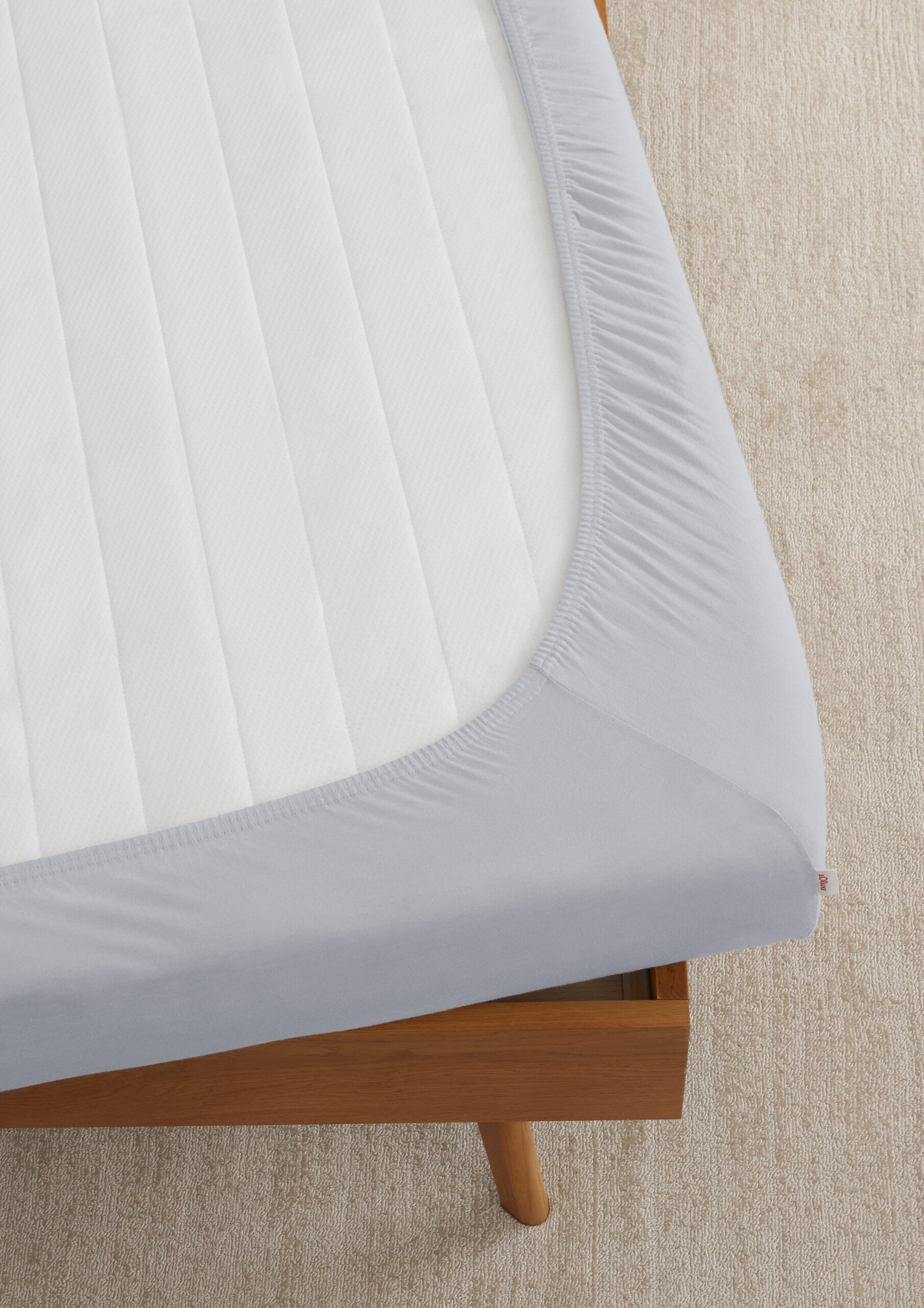 Unifarbenes Spannbettlaken aus reiner Baumwolle