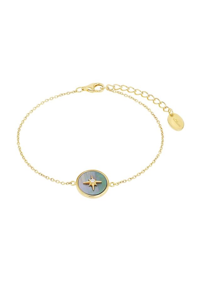 gelbvergoldete Silber-Armkette mit Stern-Motiv