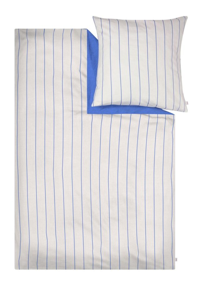 Bettwäsche-Set aus Baumwoll-Satin mit Streifenmuster