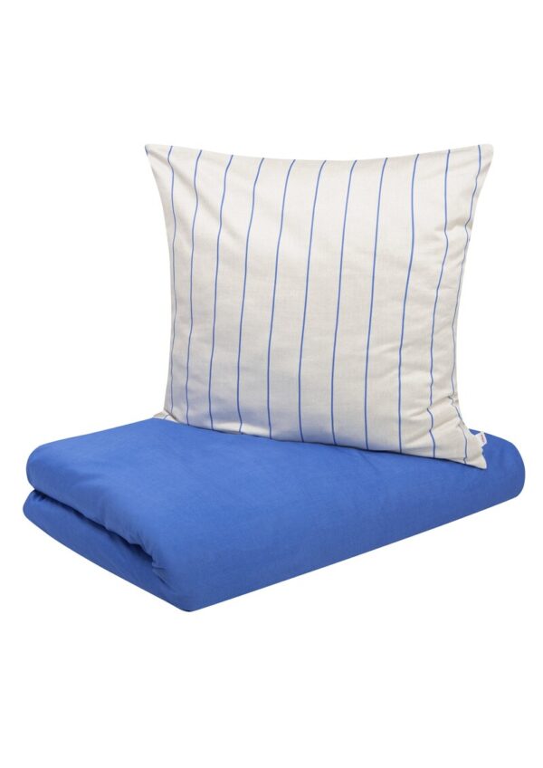 Bettwäsche-Set aus Baumwoll-Satin mit Streifenmuster