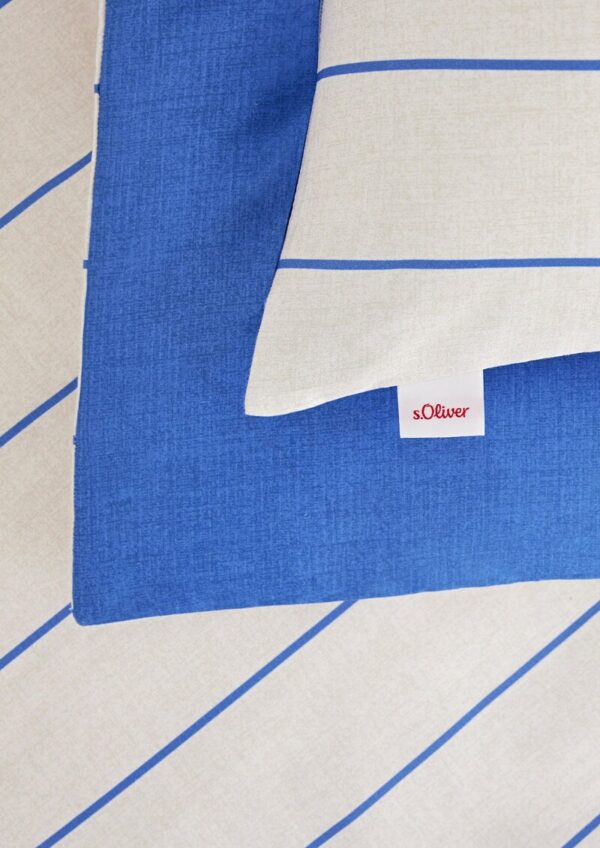 Bettwäsche-Set aus Baumwoll-Satin mit Streifenmuster