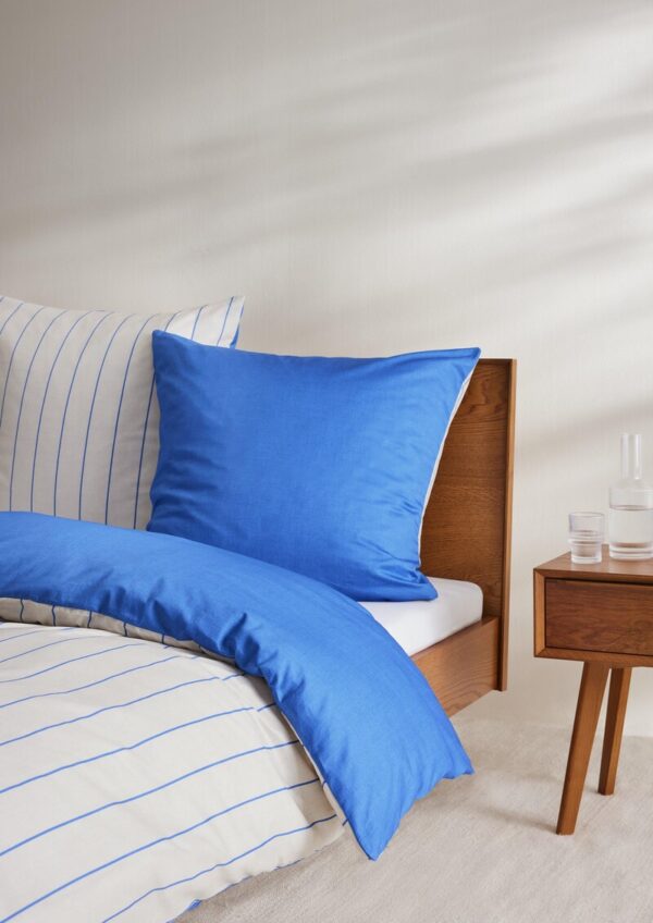 Bettwäsche-Set aus Baumwoll-Satin mit Streifenmuster