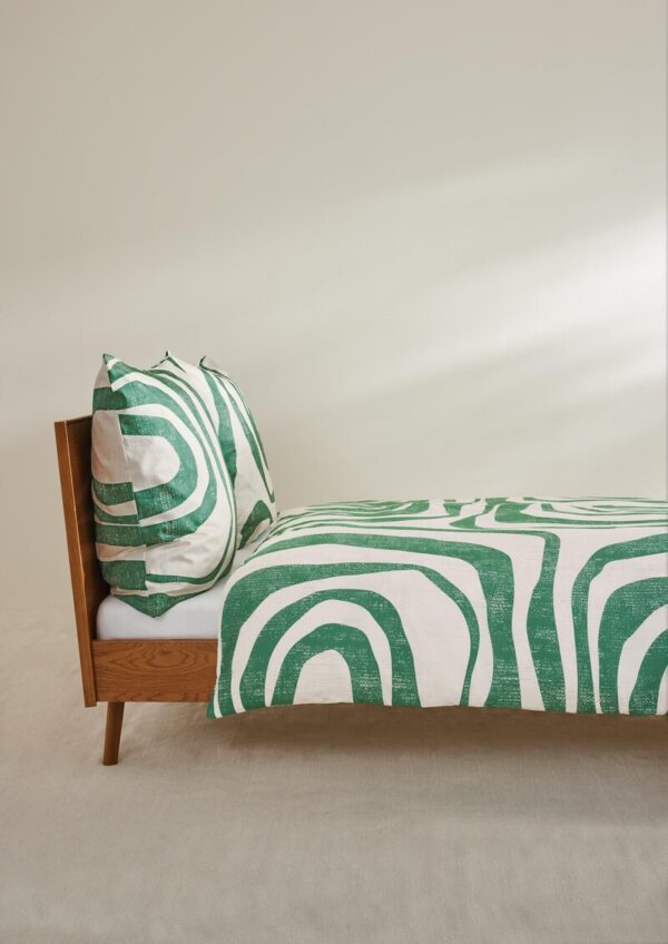 Bettwäsche-Set aus Baumwoll-Satin mit abstraktem Muster