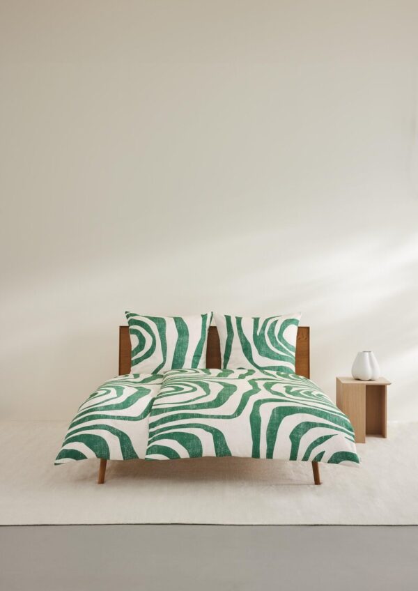 Bettwäsche-Set aus Baumwoll-Satin mit abstraktem Muster