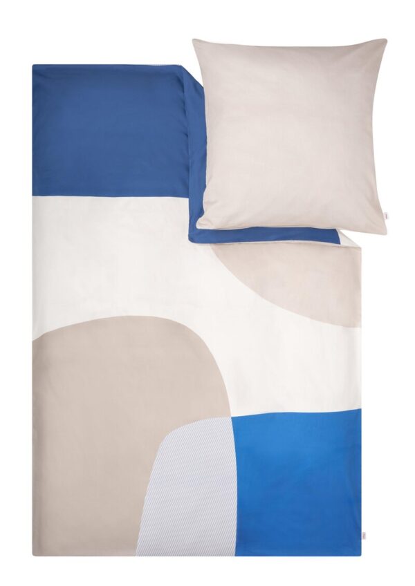 Satinbettwäsche im Set aus Baumwolle mit grafischem Muster