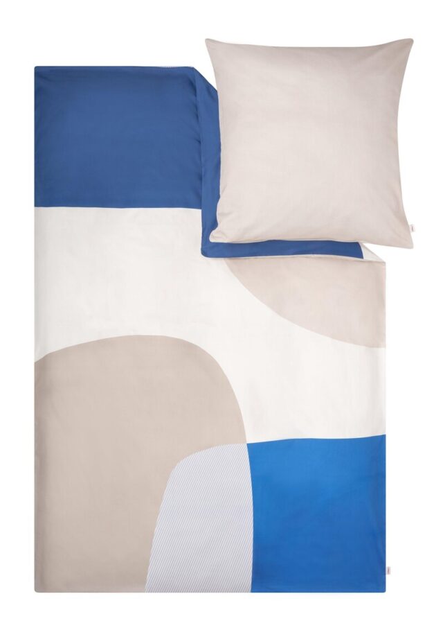 Satinbettwäsche im Set aus Baumwolle mit grafischem Muster