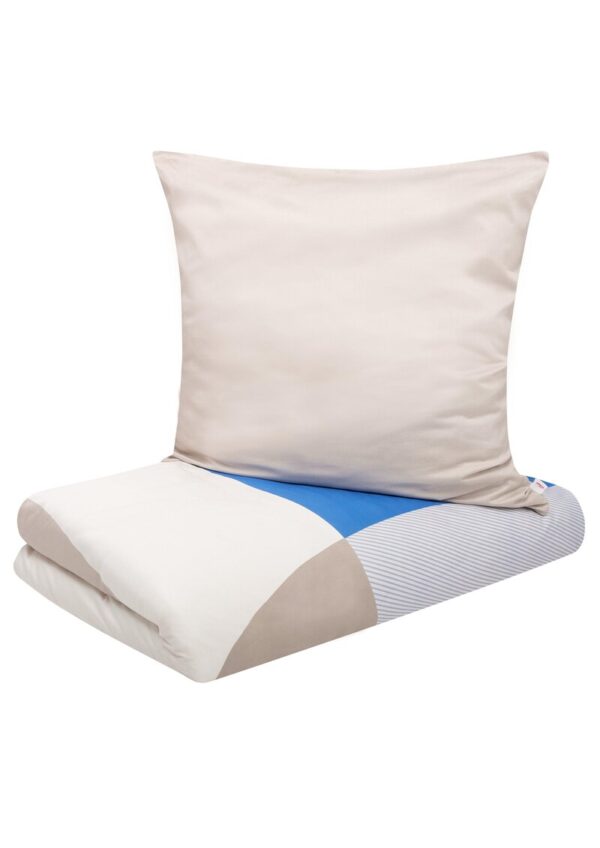 Satinbettwäsche im Set aus Baumwolle mit grafischem Muster