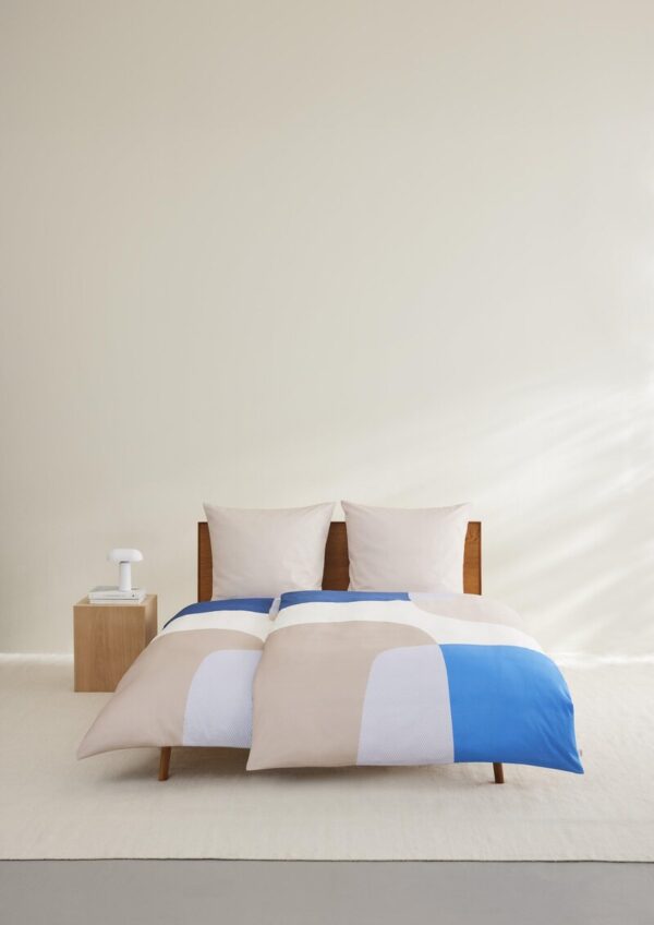 Satinbettwäsche im Set aus Baumwolle mit grafischem Muster