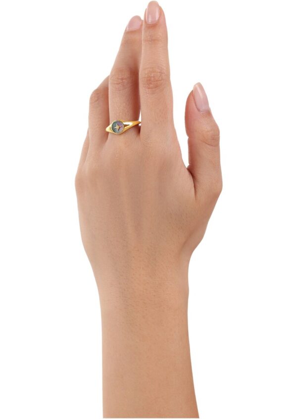 gelbvergoldeter Silber-Ring mit Stern-Motiv