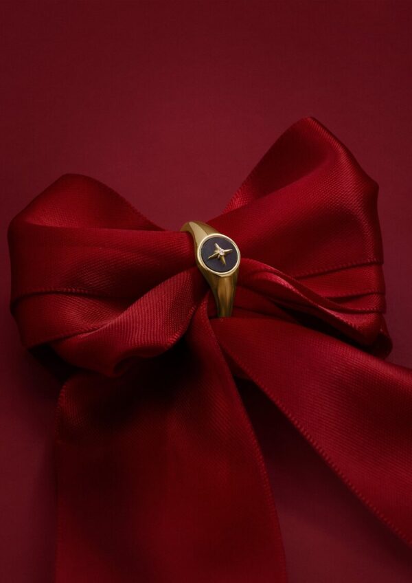 gelbvergoldeter Silber-Ring mit Stern-Motiv