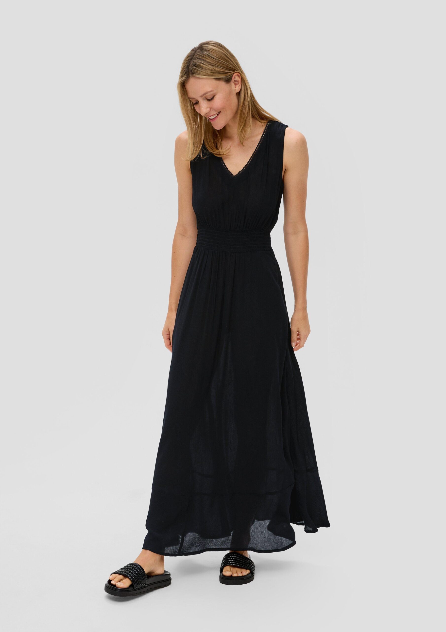 Langes Strandkleid aus Crêpe