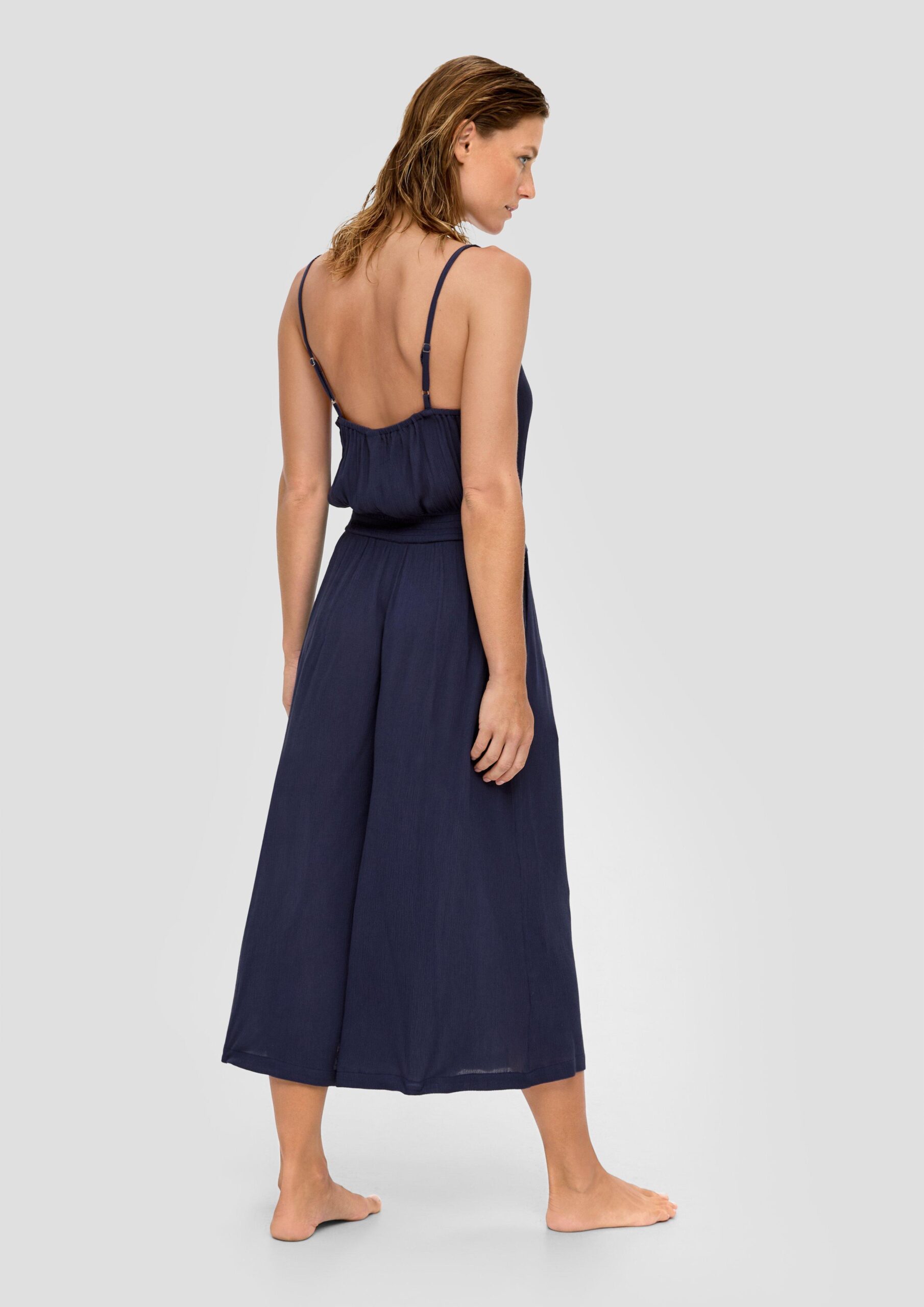 Wide Leg Strand-Jumpsuit aus reiner Viskose