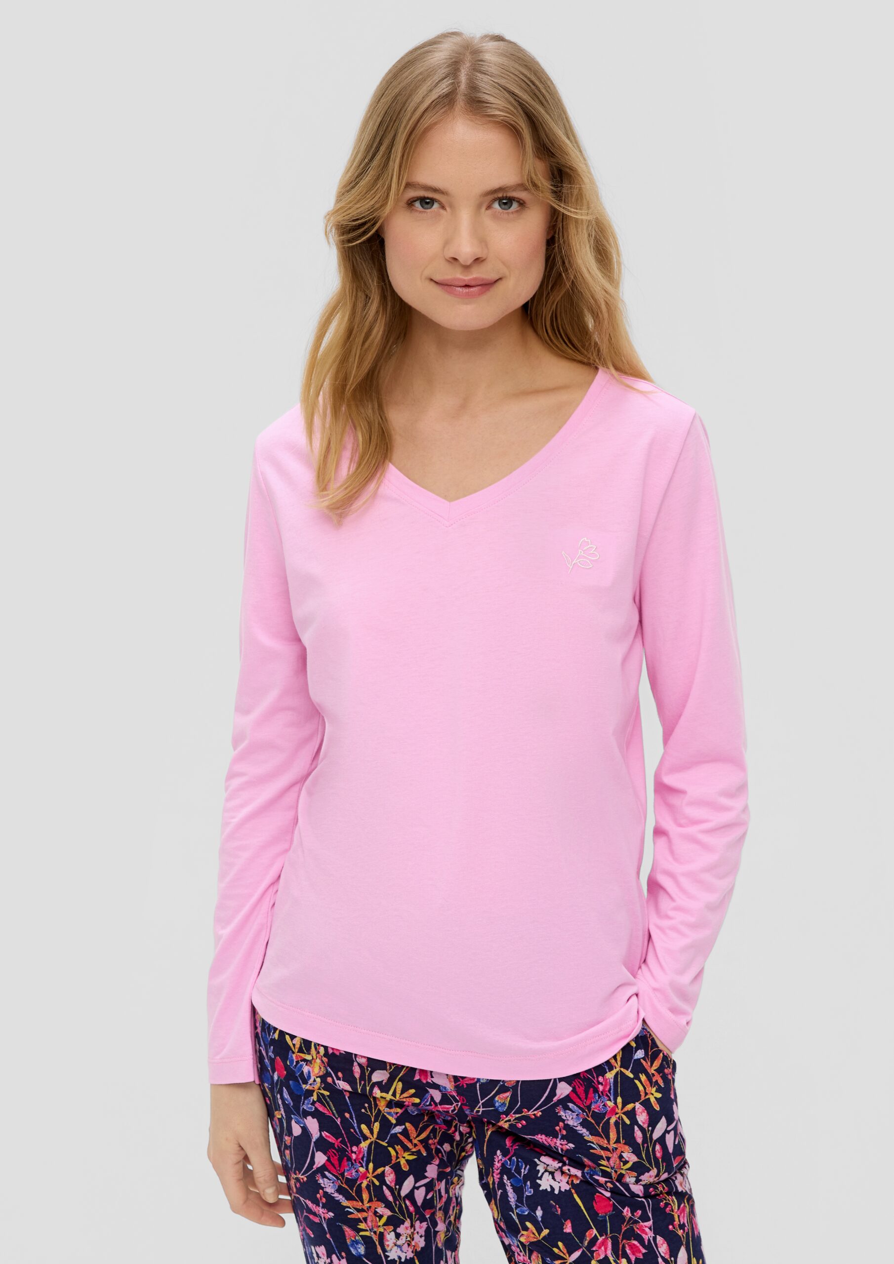 Loungewear Sweatshirt mit Stickerei-Detail