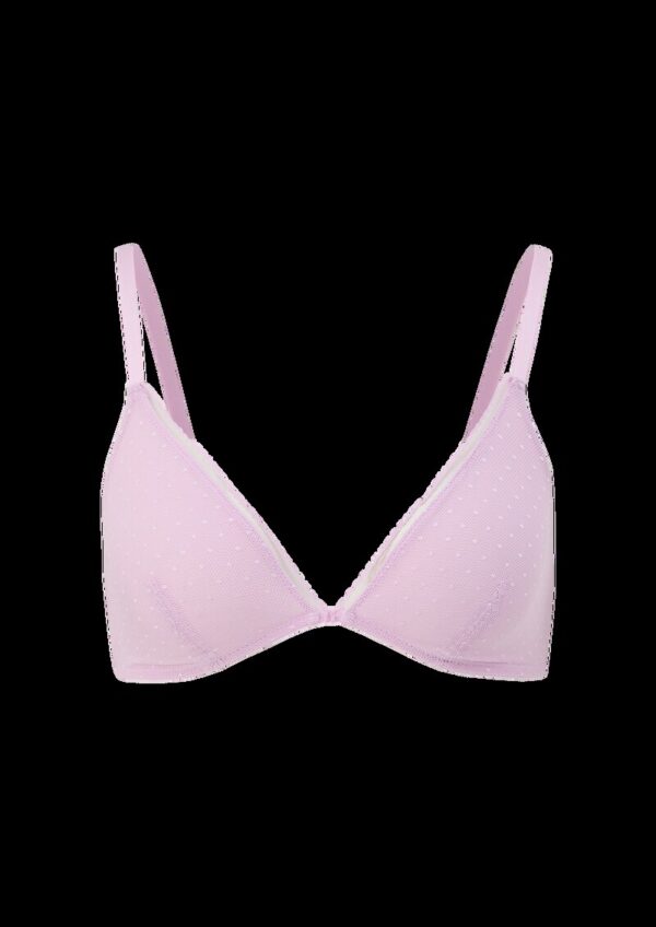 Triangel-Bralette aus gepunktetem Tüll