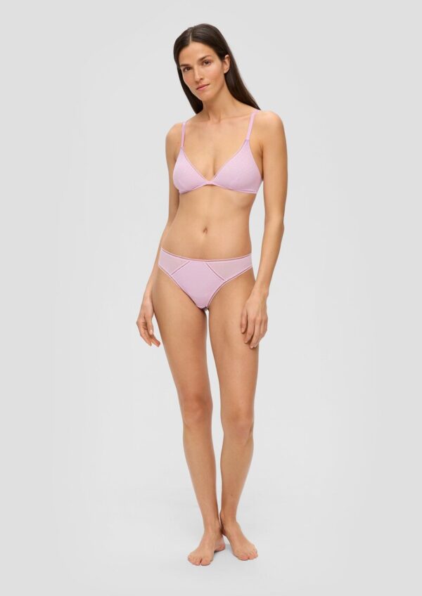 Triangel-Bralette aus gepunktetem Tüll