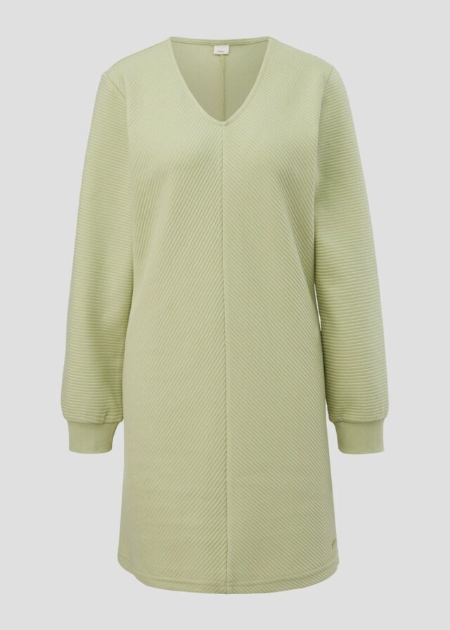 Pyjama-Sweatkleid mit V-Ausschnitt