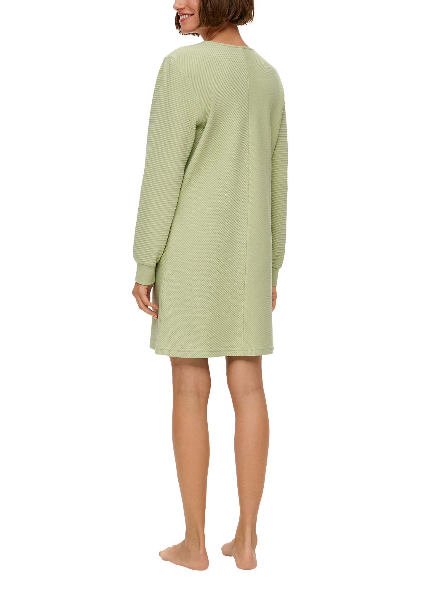 Pyjama-Sweatkleid mit V-Ausschnitt