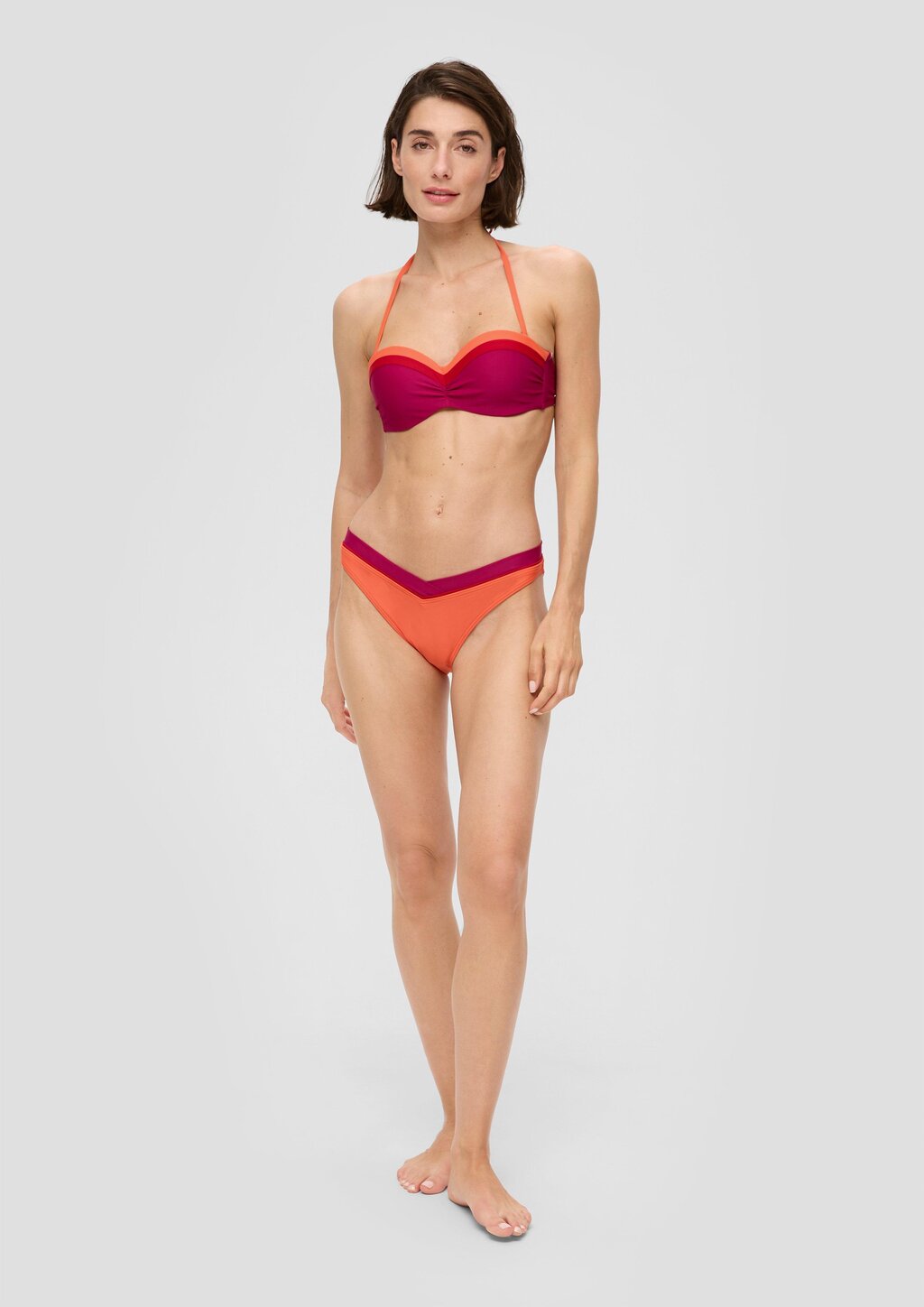 Schmal geschnittene Bikinihose mit Colour-Blocking