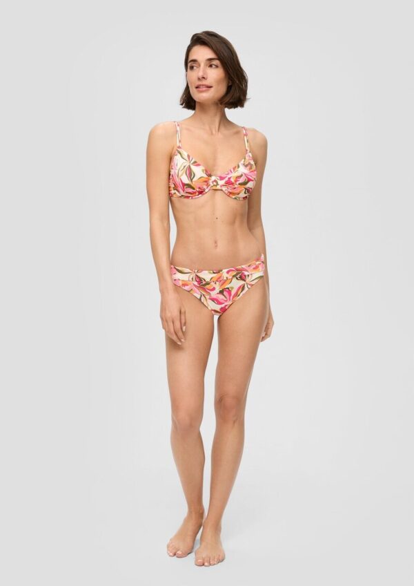 Bikinihose mit Umschlagbund und Blumenmuster