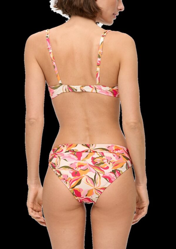 Bikinihose mit Umschlagbund und Blumenmuster