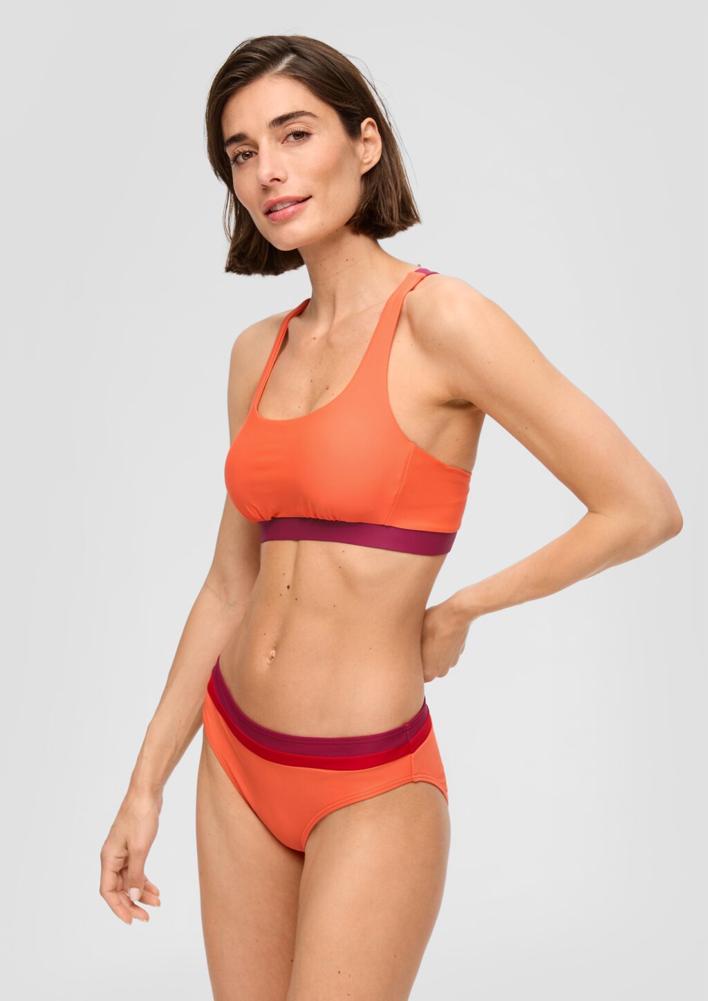 Bandeau-Bikini-Top mit Colour-Blocking