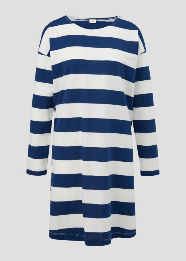 Gestreiftes Nachthemd aus Baumwoll-Modalmix