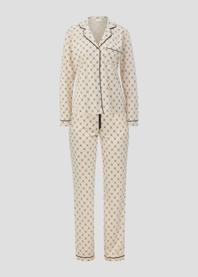Langes Pyjama-Set mit Schlafmaske