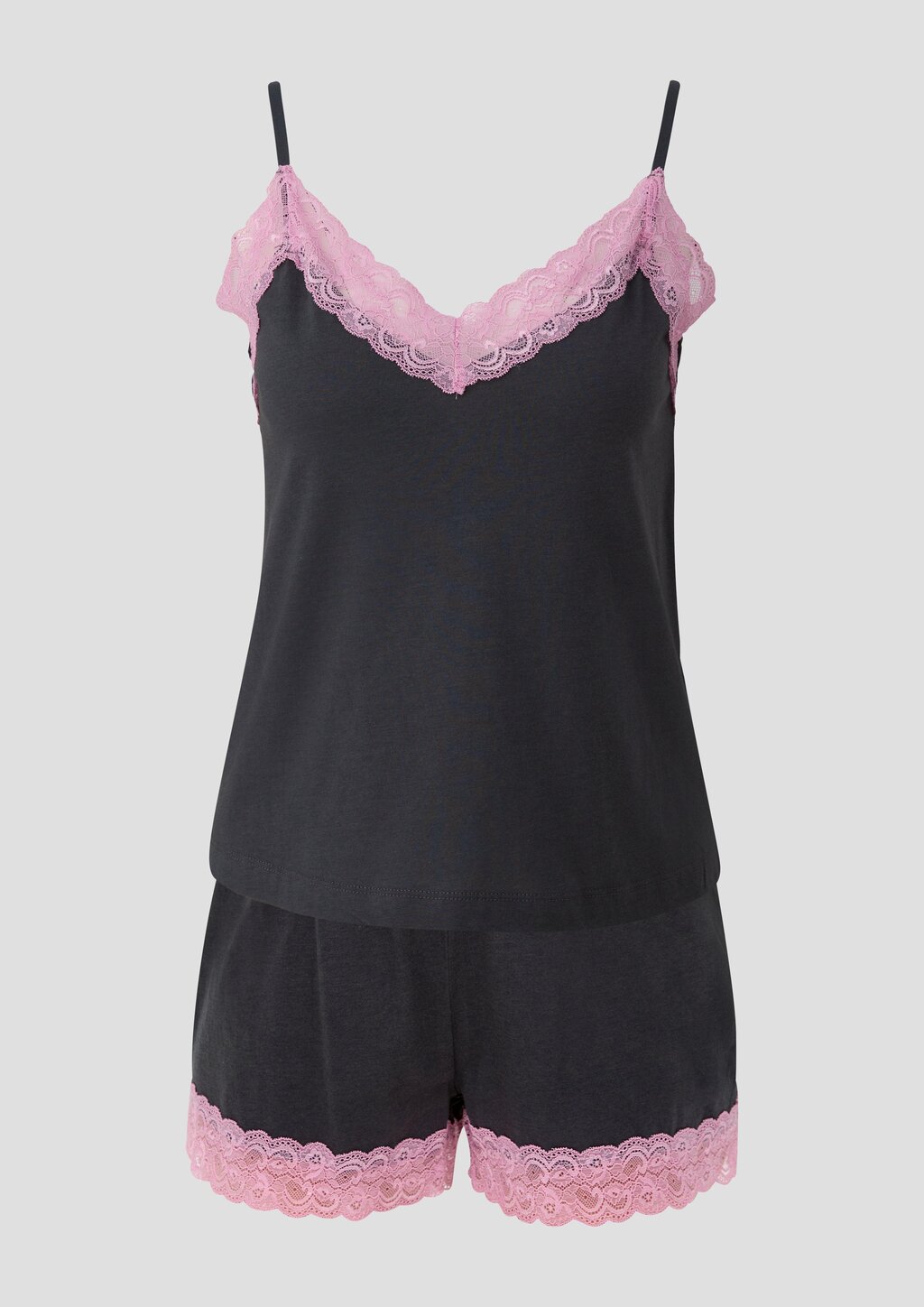 Kurzes Pyjama-Set mit Spitzen-Details