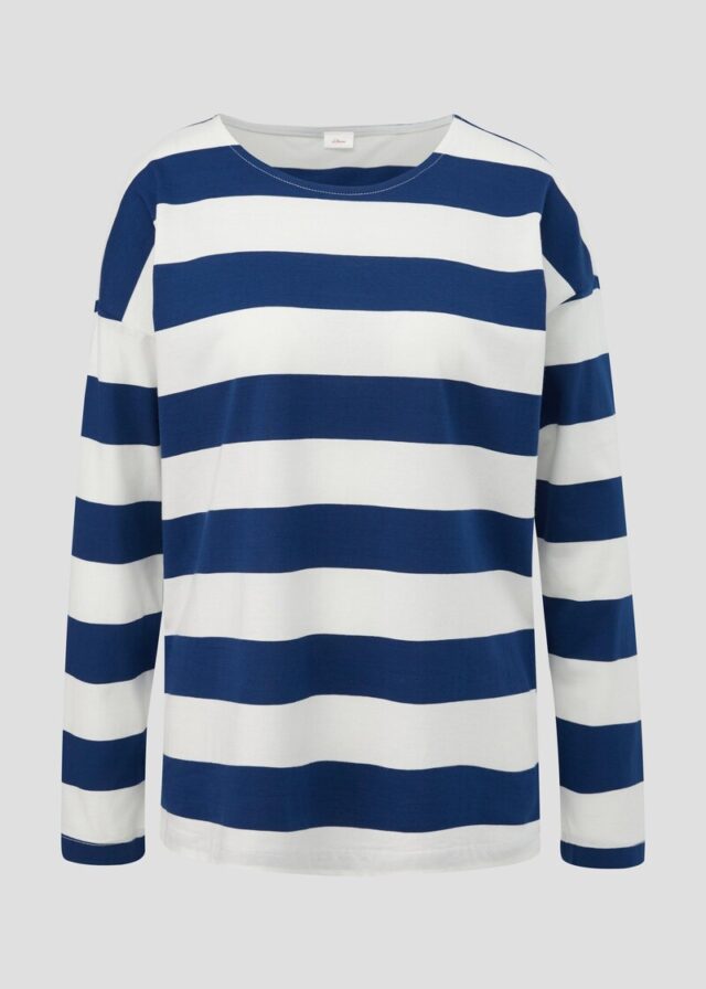 Langes Pyjama-Oberteil mit Streifen