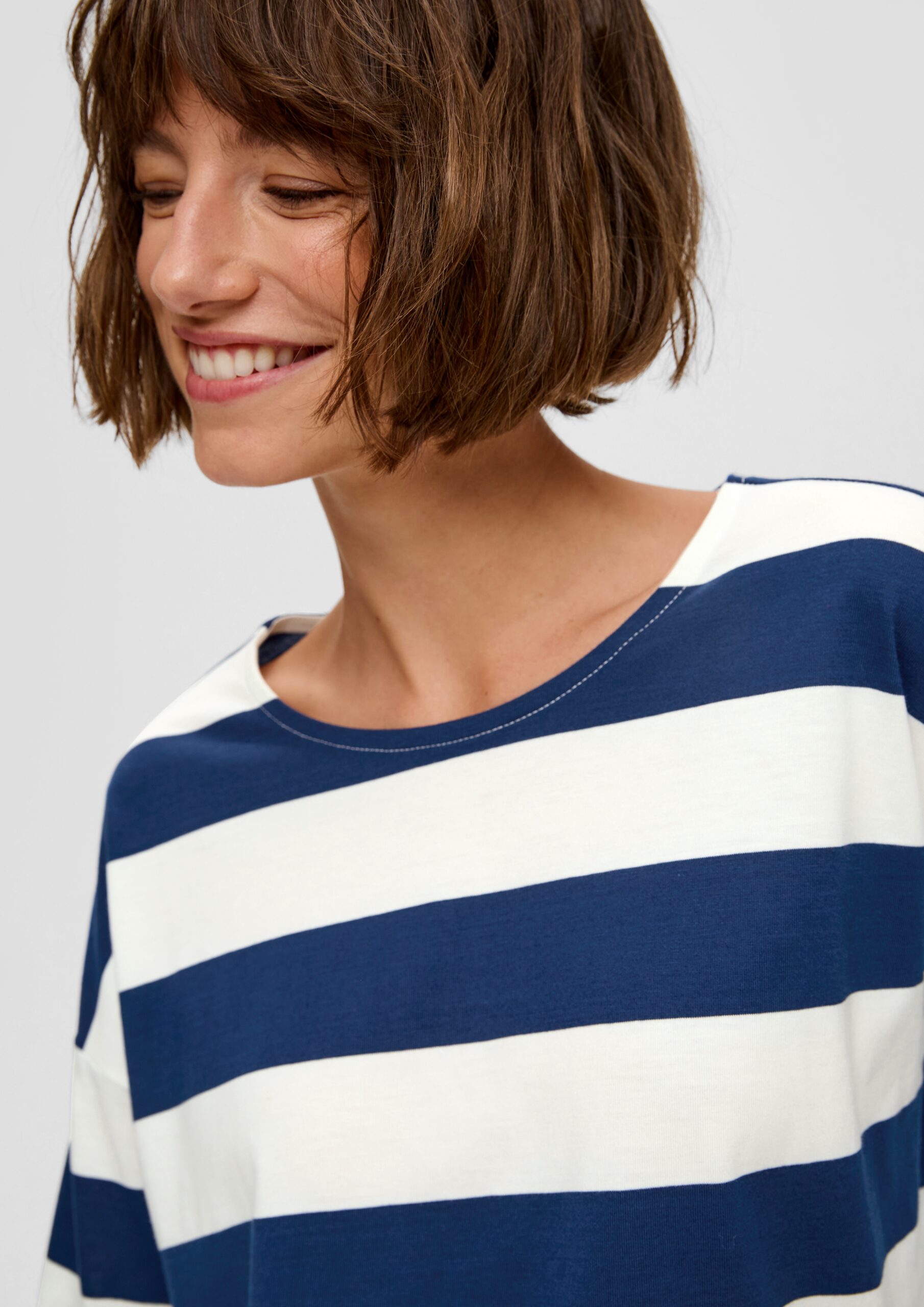 Langes Pyjama-Oberteil mit Streifen