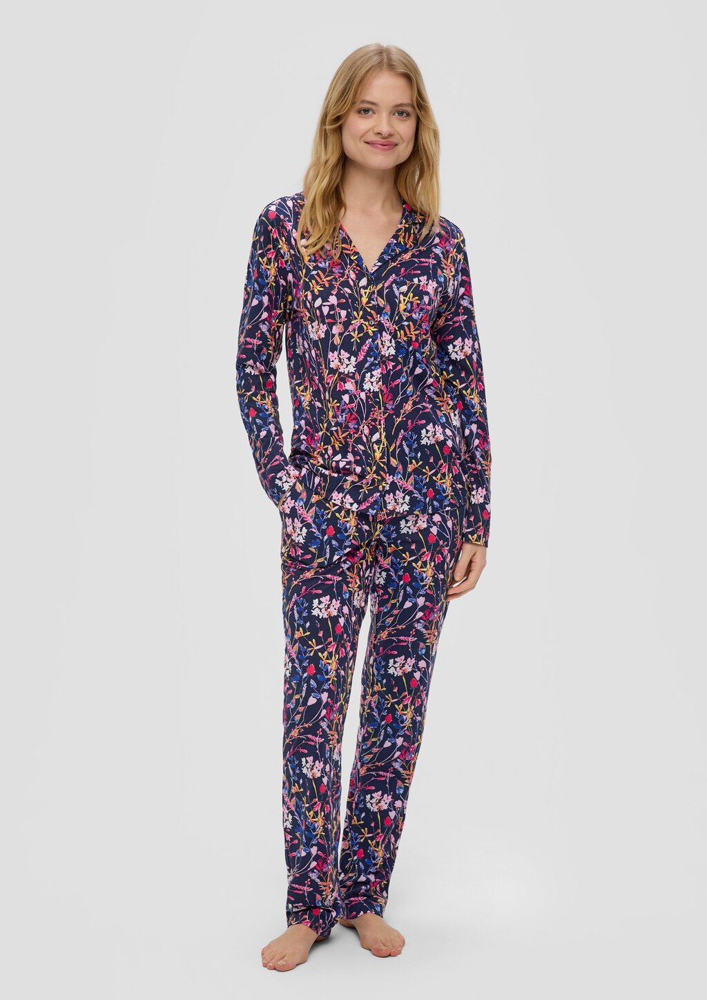 Langes Pyjama-Set mit All-over-Print