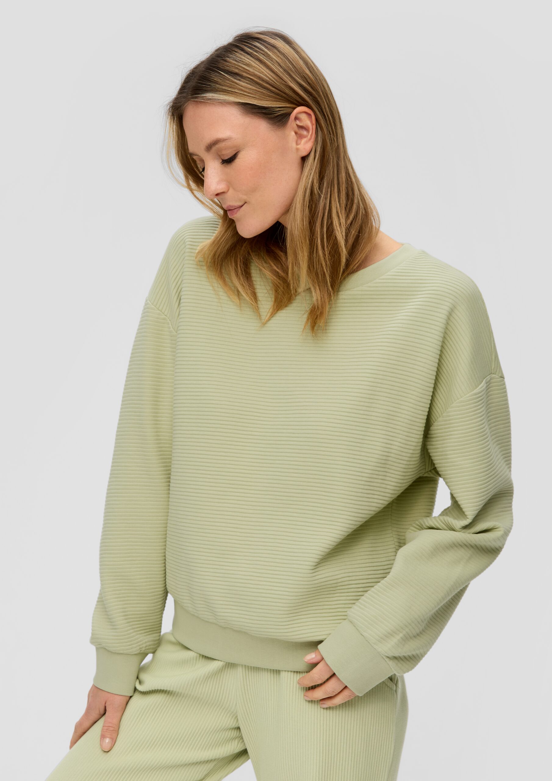 Sweatshirt in Ripp-Optik