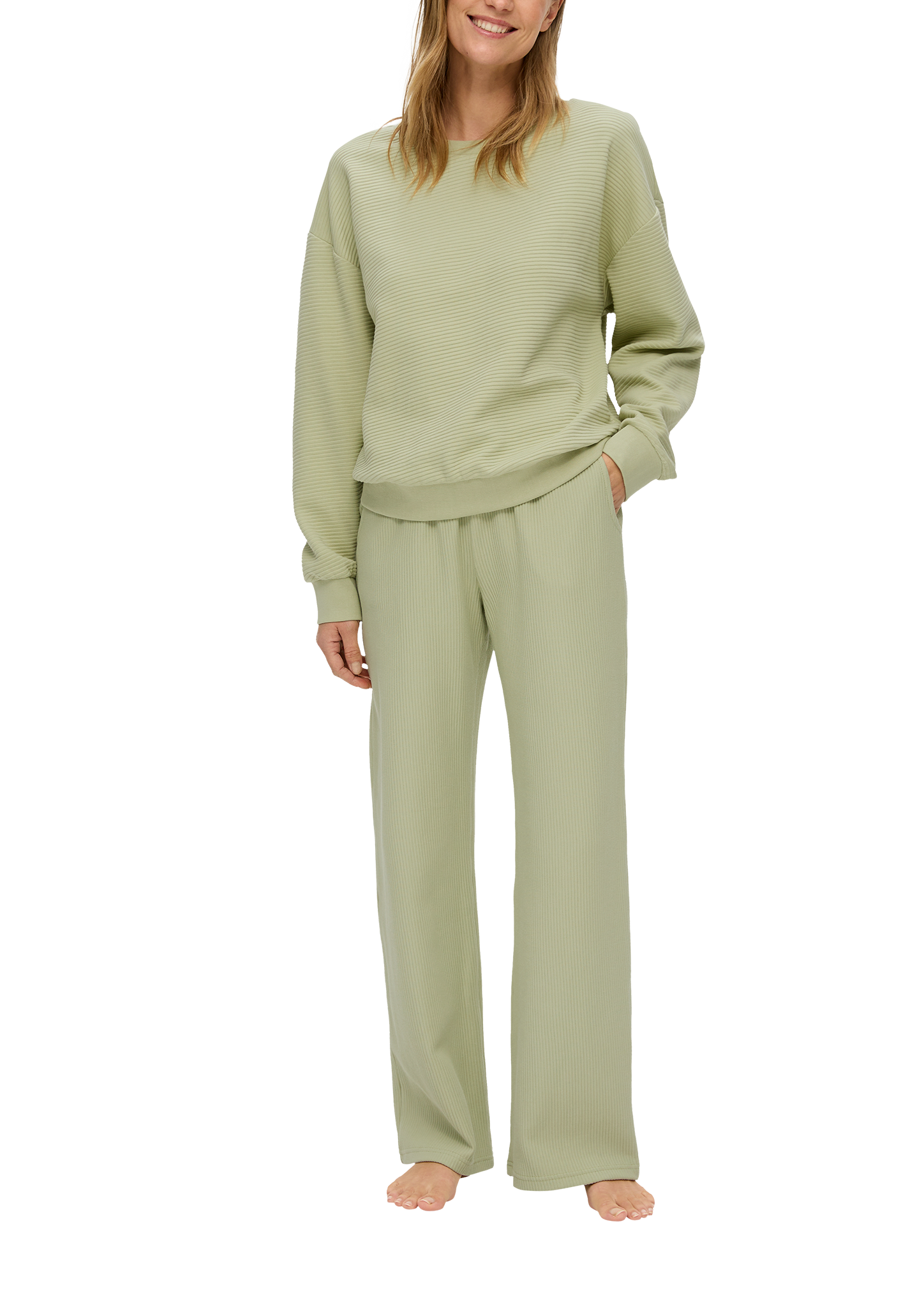 Sweatshirt in Ripp-Optik