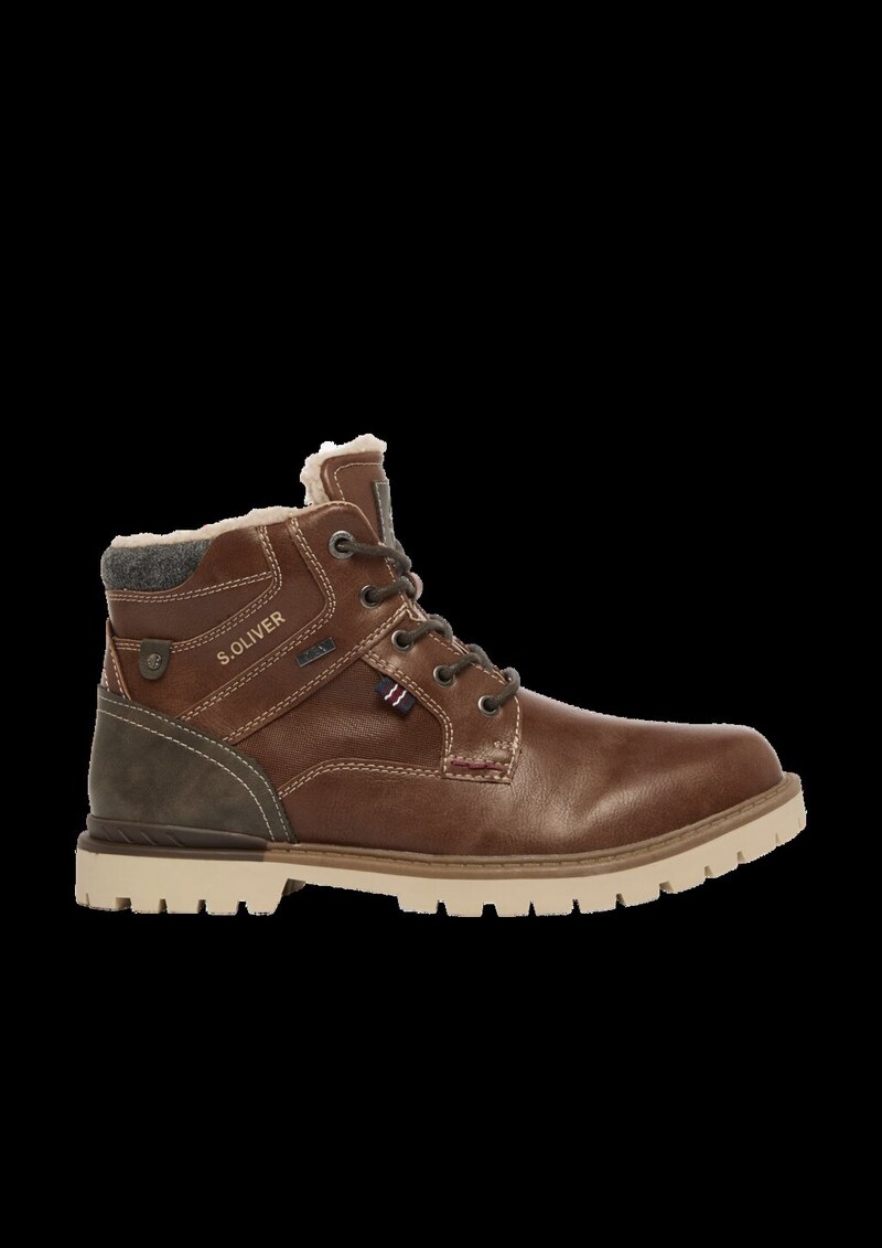 Warm gefütterte Stiefel in Leder-Optik