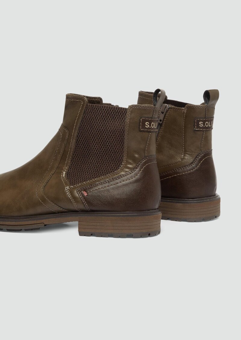 Warm gefütterte Chelsea Boots in Leder-Optik