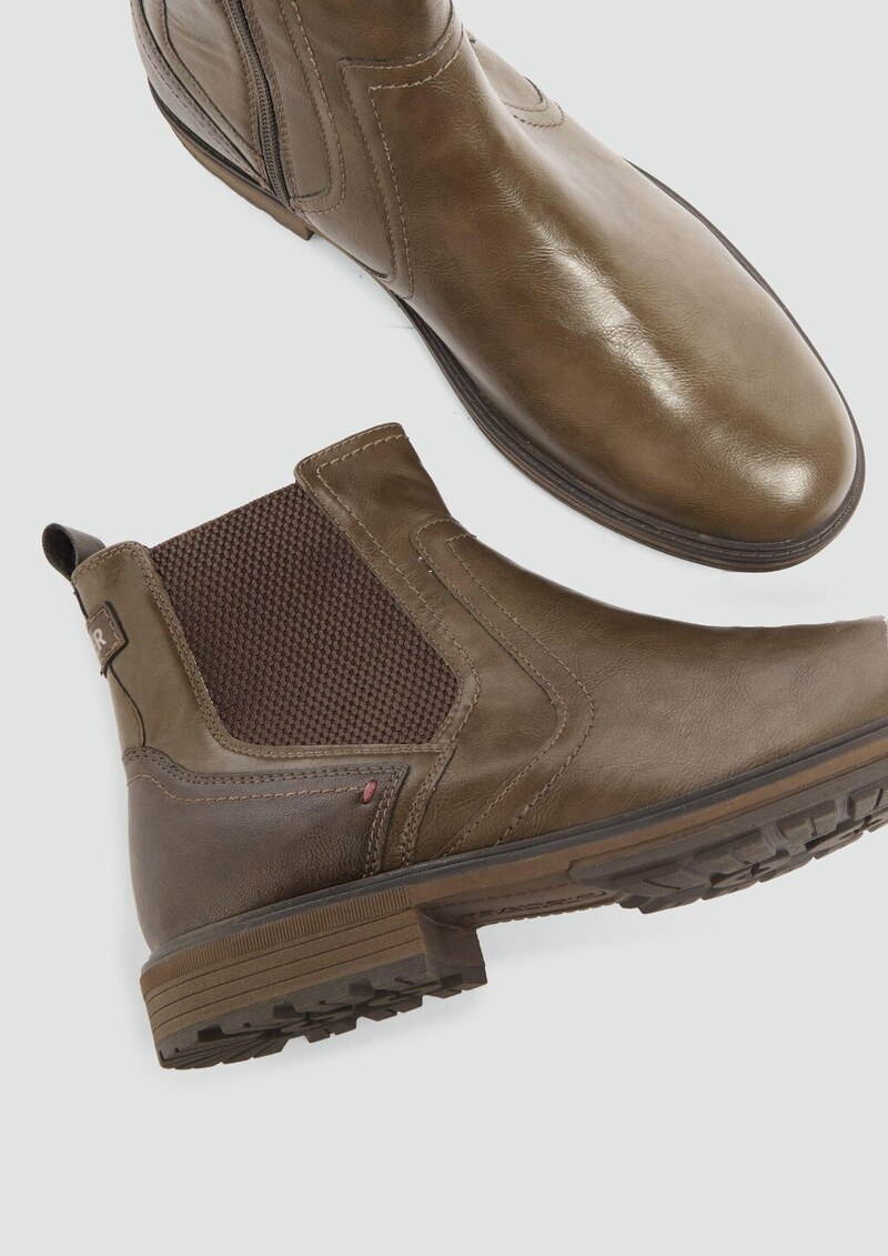 Warm gefütterte Chelsea Boots in Leder-Optik