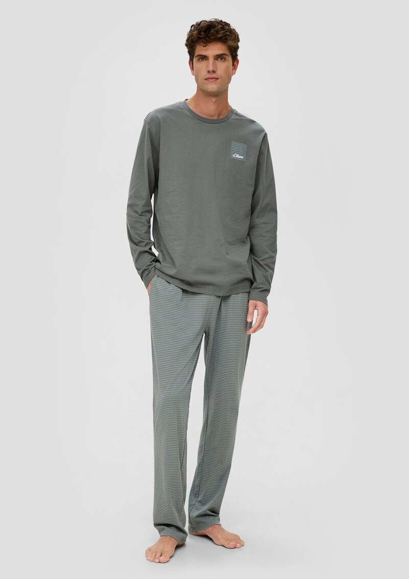 Lange Pyjamahose mit All-over-Print