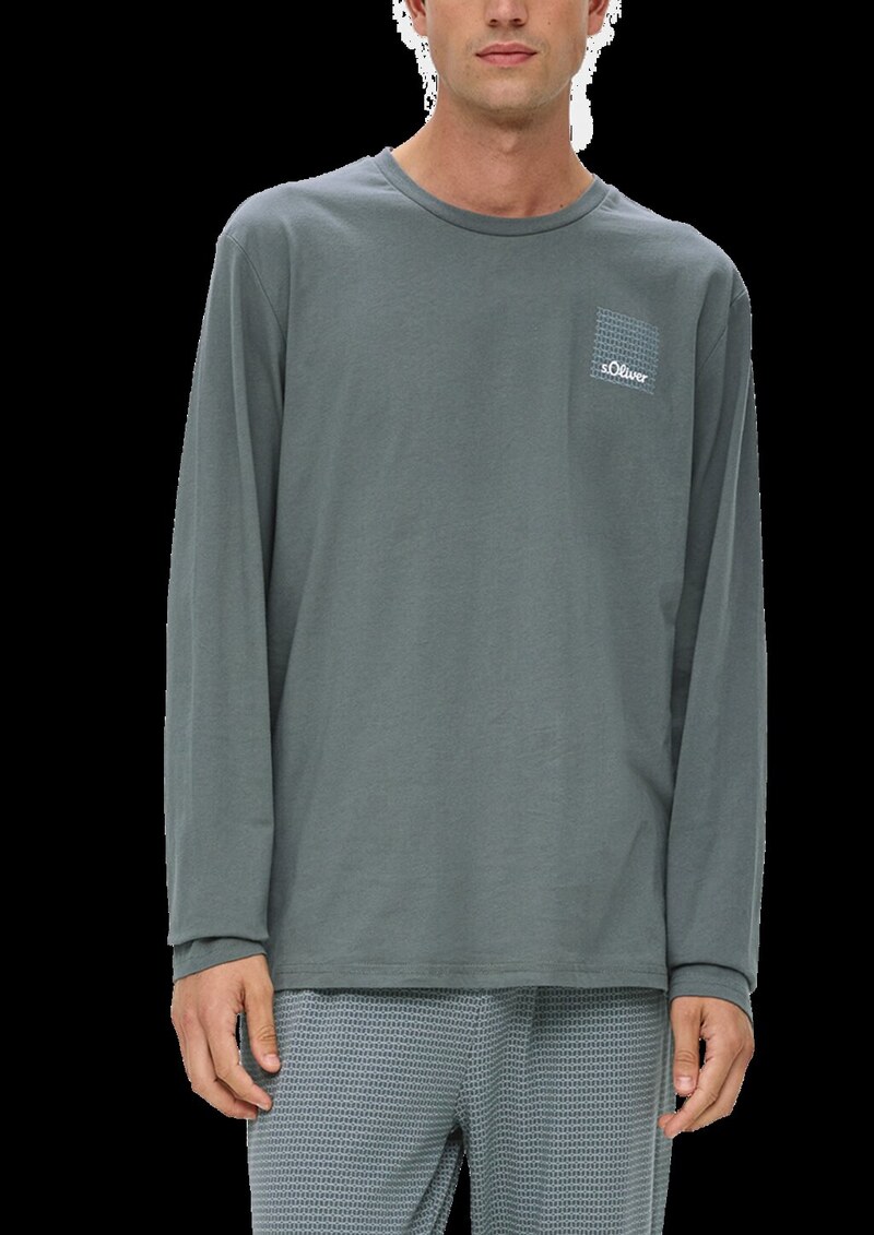 Langes Pyjama-Shirt mit Logoprint