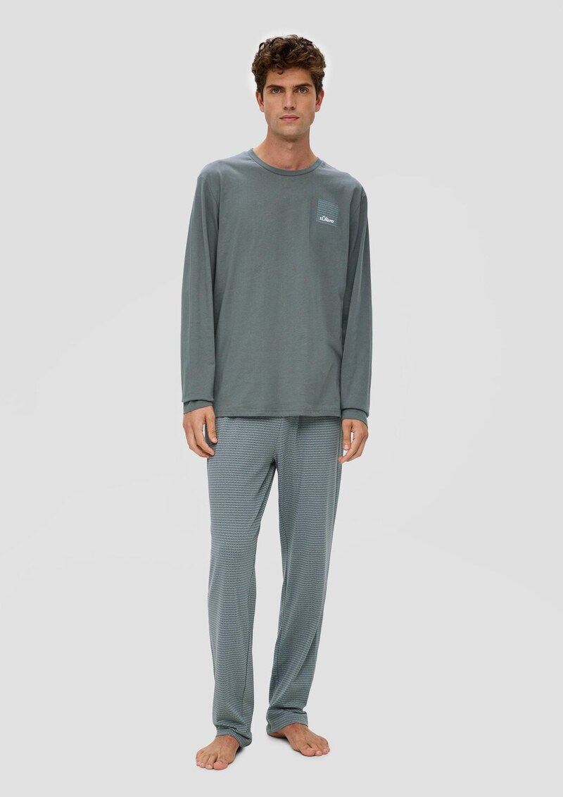 Langes Pyjama-Shirt mit Logoprint