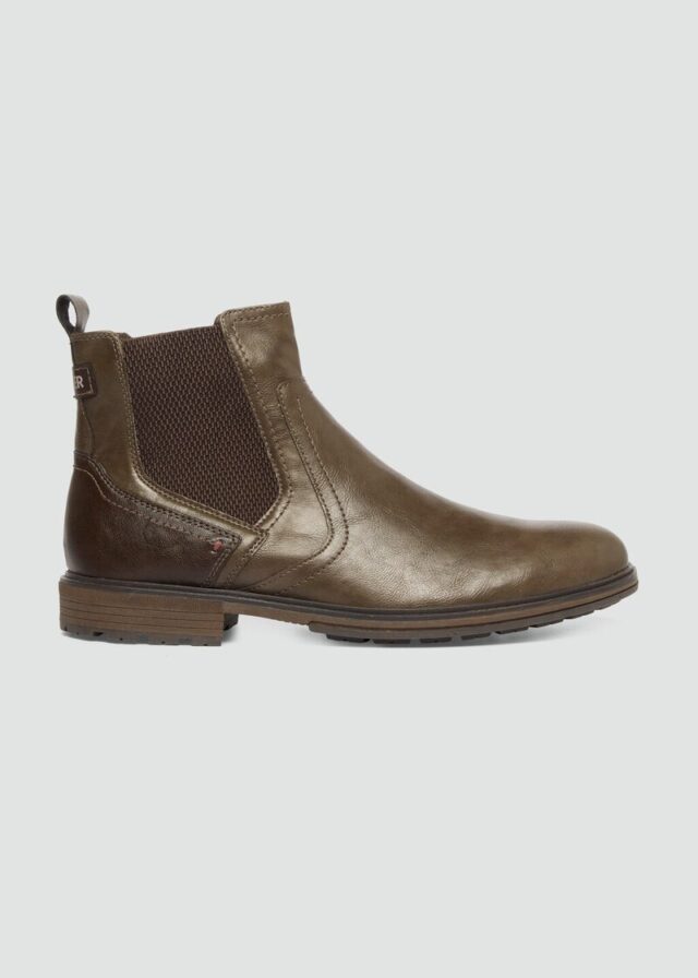Warm gefütterte Chelsea Boots in Leder-Optik