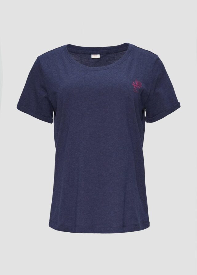 Pyjamashirt mit Blumendetail