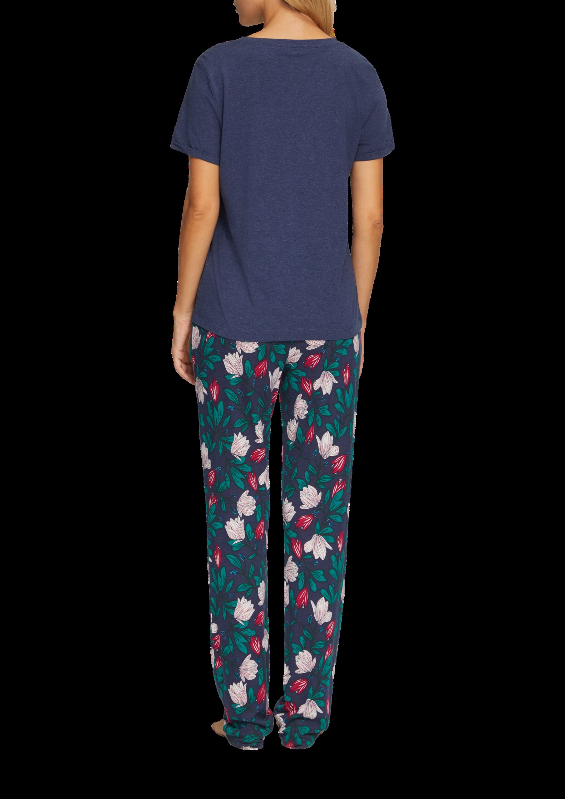 Pyjamashirt mit Blumendetail