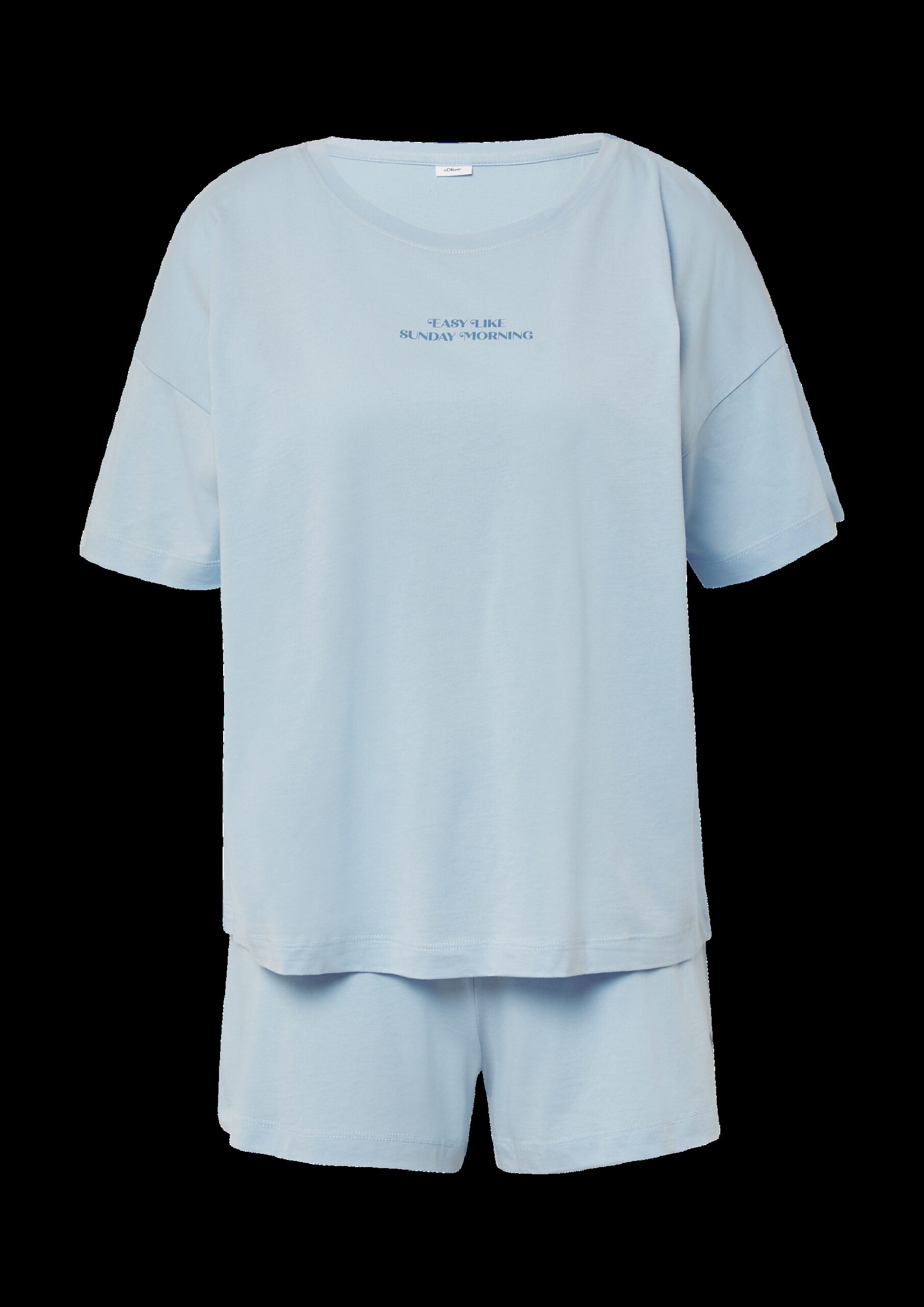 Kurzer Pyjama aus Baumwollmix mit Frontprint