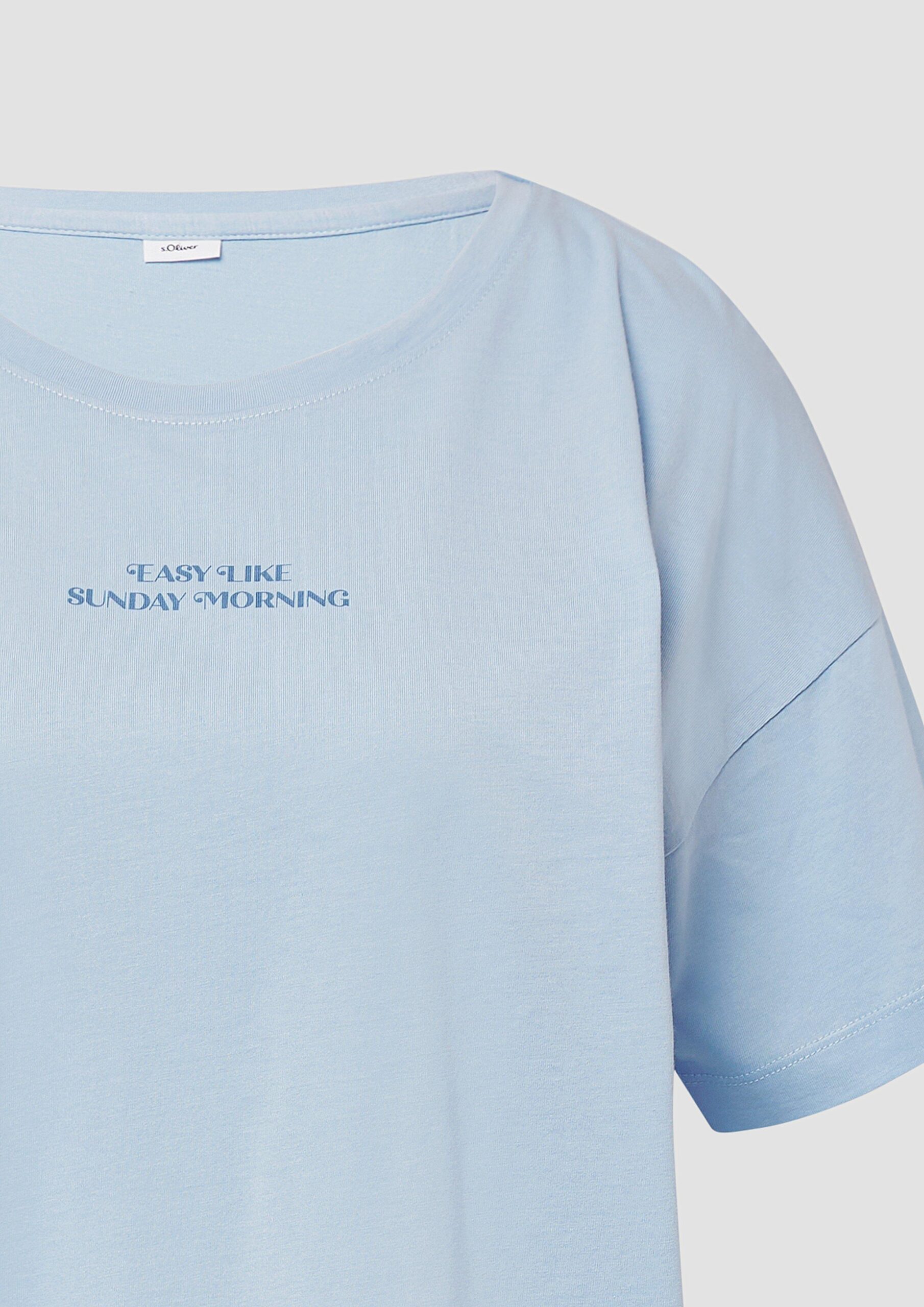 Kurzer Pyjama aus Baumwollmix mit Frontprint