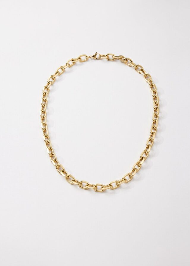 Panzerkette aus Edelstahl mit IP Gold