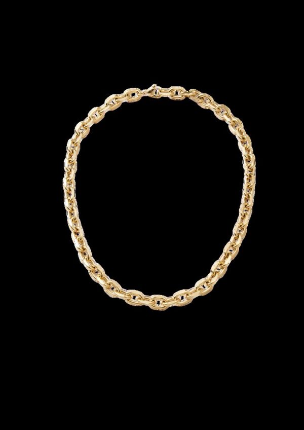 Panzerkette aus Edelstahl mit IP Gold