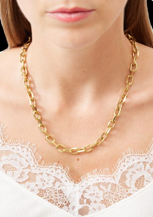 Panzerkette aus Edelstahl mit IP Gold