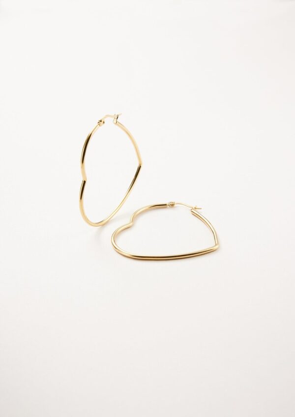 Herzförmige Edelstahlcreolen mit goldener IP Beschichtung