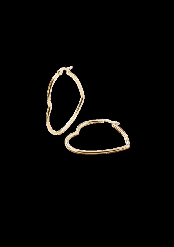 Herzförmige Edelstahlcreolen mit goldener IP Beschichtung