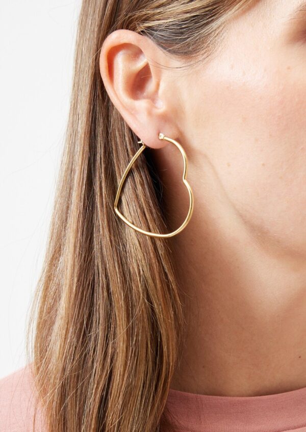 Herzförmige Edelstahlcreolen mit goldener IP Beschichtung